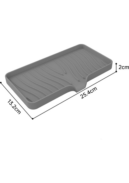 Silikon Sabun Çanak Tutucu Mutfak Sünger Tepsisi Sabun Tepsisi Sabun Kutusu Duş Grisi Büyük (Yurt Dışından)