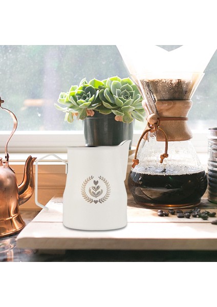 Paslanmaz Çelik Süt Köpüren Sürahi Sürahi Sürahi Sürahi Kabı Yeni Beyaz 350ml A Için (Yurt Dışından) indirimleri