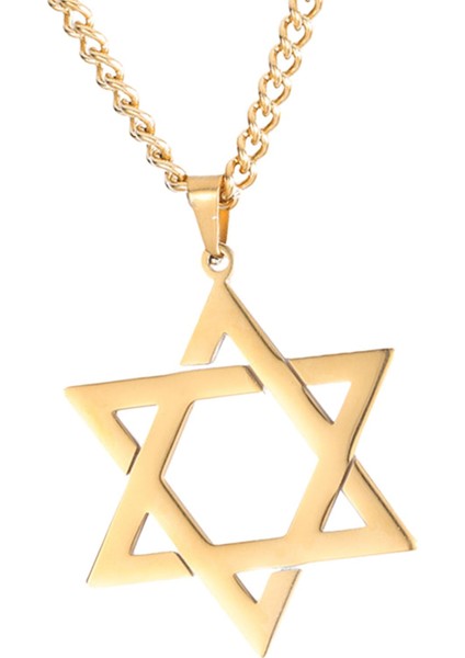 Yahudi Kolye Yıldızı Paslanmaz Çelik Zinciri 23ınç Punk Çiftler Aureate (Yurt Dışından)