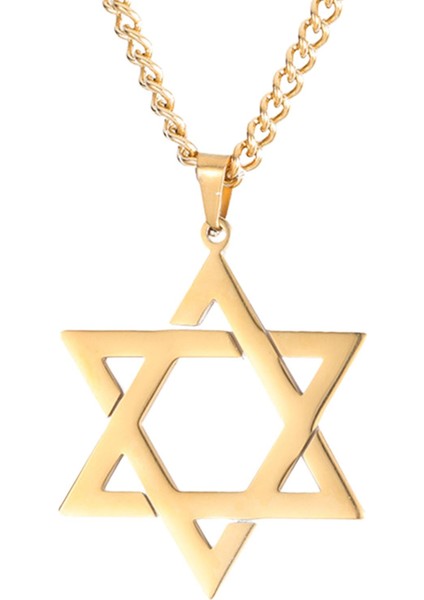 Yahudi Kolye Yıldızı Paslanmaz Çelik Zinciri 23ınç Punk Çiftler Aureate (Yurt Dışından) modelleri