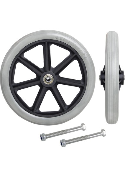 2x Ön Tekerlek 8 Inçlik Yatak Tekerlekli Sandalye Silindirleri Için Gri (Yurt Dışından) fiyatları