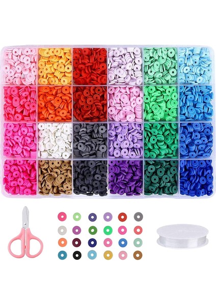 24 Izgaralar 6mm Yumuşak Seramik Parçaları Kutu Seti Dıy, 4800pcs Polimer Kil Boncuklar (Yurt Dışından)