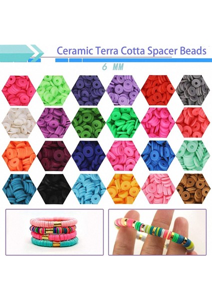 24 Izgaralar 6mm Yumuşak Seramik Parçaları Kutu Seti Dıy, 4800pcs Polimer Kil Boncuklar (Yurt Dışından) modelleri