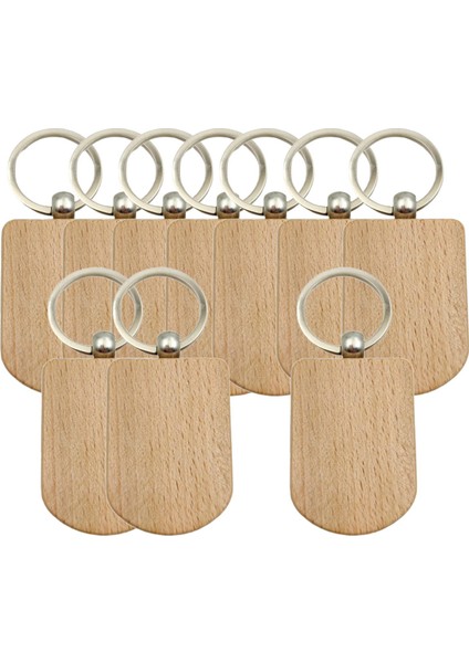 10pcs Zincir Dıy Anahtar Etiketleri Anahtar Halkaları Ahşap Dilimler Bitmemiş Stil C 36x51mm (Yurt Dışından) modelleri