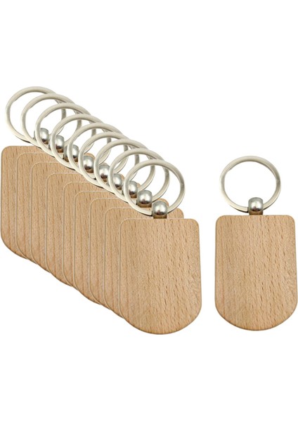 10pcs Zincir Dıy Anahtar Etiketleri Anahtar Halkaları Ahşap Dilimler Bitmemiş Stil C 36x51mm (Yurt Dışından) fırsatları
