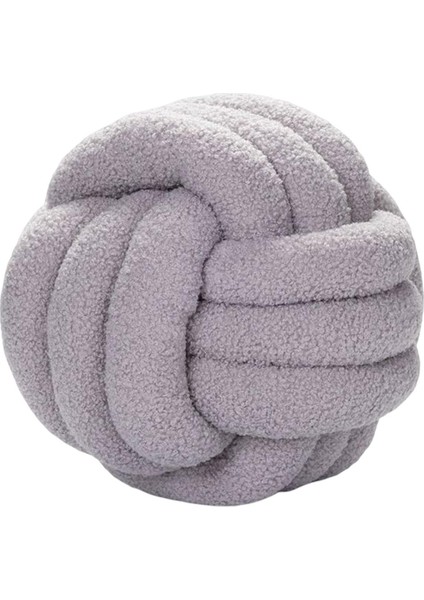 Peluş Düğüm Top Yastık Çapı 22cm Kanepe Kanepe Gri Için Oda Dekorasyonu (Yurt Dışından)