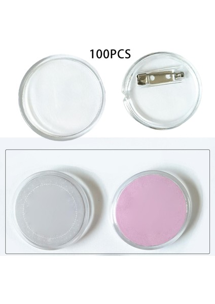 100x Akrilik Tasarımğmesi Pin Dıy Için Dayanıklı Taşınabilir Tur 25mm (Yurt Dışından)
