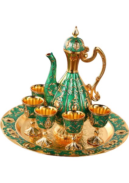 Cafe Bar Dekor Aureate Ve Yeşil Için Çay Kupası Içecek Yazıları İle Türk Kahve Pot Seti Çay Treapot Seti (Yurt Dışından) indirimleri