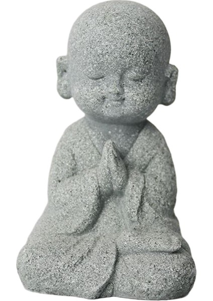 Tiny Buddha Monk Heykeli Figürinler Süsleri Çay Evcil Eller Birlikte (Yurt Dışından)