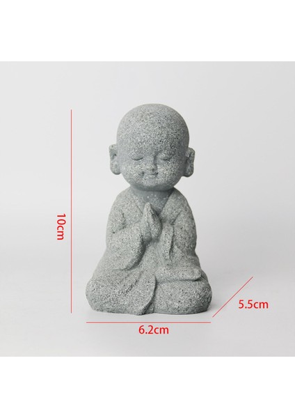 Tiny Buddha Monk Heykeli Figürinler Süsleri Çay Evcil Eller Birlikte (Yurt Dışından)