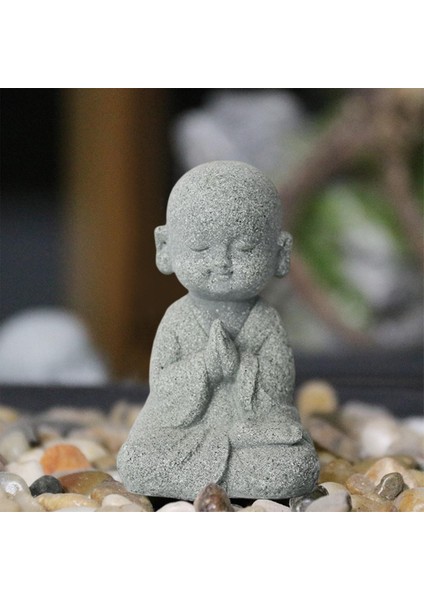 Tiny Buddha Monk Heykeli Figürinler Süsleri Çay Evcil Eller Birlikte (Yurt Dışından)