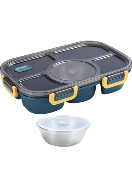 Taşınabilir Öğle Yemeği Kutusu Bento Kutusu Kase İle Mavi Yürüyüş Kampı Için Çok Fonksiyonlu (Yurt Dışından)