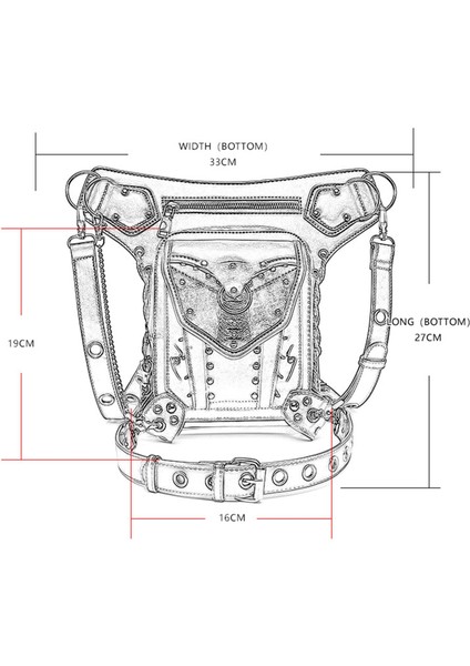 Seyahat Sırt Çantası Için Çıkarılabilir Ayarlanabilir Kayışlı Steampunk Bel Çantası (Yurt Dışından)