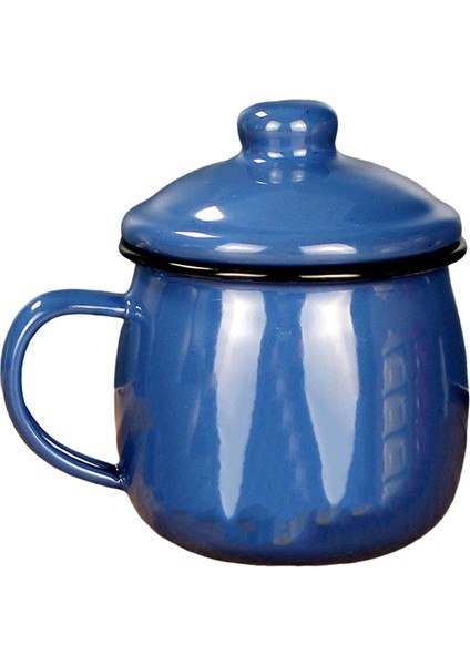 El Yapımı Emaye Kupa Kamp Restoran Yemek Odası Ofis Mavi Için Kupa Emayeware (Yurt Dışından)