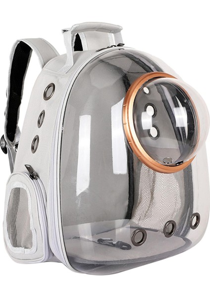 Pet Yavru Taşıyıcı Kapsül Sırt Çantası Yürüyüşü Taşıma Çantası Gri (Yurt Dışından)