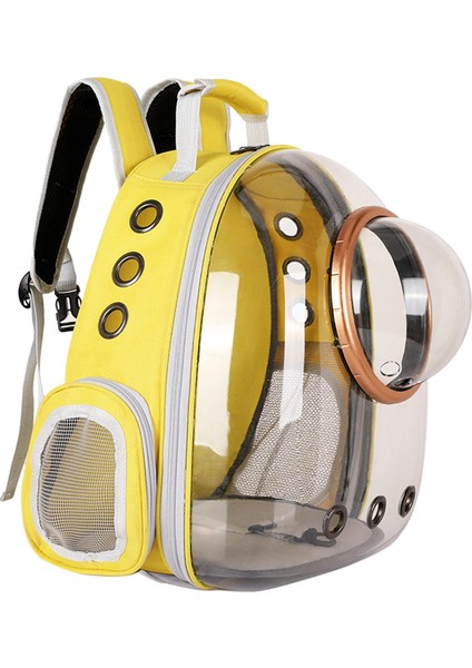 Pet Yavru Taşıyıcı Açık Kapsül Sırt Çantası Yürüyüşü Taşıma Çantası Sarı (Yurt Dışından)
