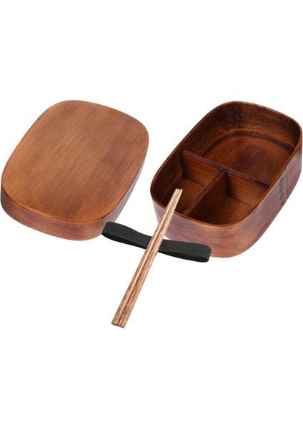 Japon Tarzı Bento Kutusu Ahşap Öğle Yemeği Kutusu İle Yemek Çubukları İle Geleneksel Dayanıklı Boyut L Koyu Kahverengi (Yurt Dışından) modelleri