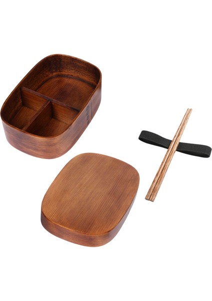Japon Tarzı Bento Kutusu Ahşap Öğle Yemeği Kutusu İle Yemek Çubukları İle Geleneksel Dayanıklı Boyut L Koyu Kahverengi (Yurt Dışından) indirimleri