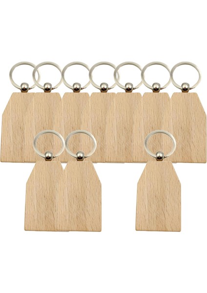 10pcs Zinciri Dıy Anahtar Etiketleri Anahtar Halkalar Ahşap Dilimler Bitmemiş Stil F 38x61mm (Yurt Dışından) fiyatları