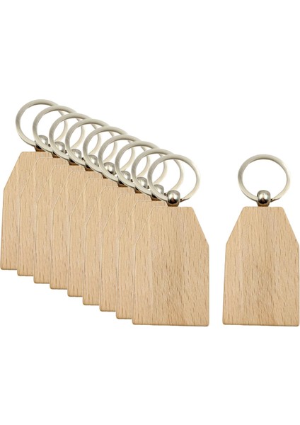 10pcs Zinciri Dıy Anahtar Etiketleri Anahtar Halkalar Ahşap Dilimler Bitmemiş Stil F 38x61mm (Yurt Dışından) fırsatları