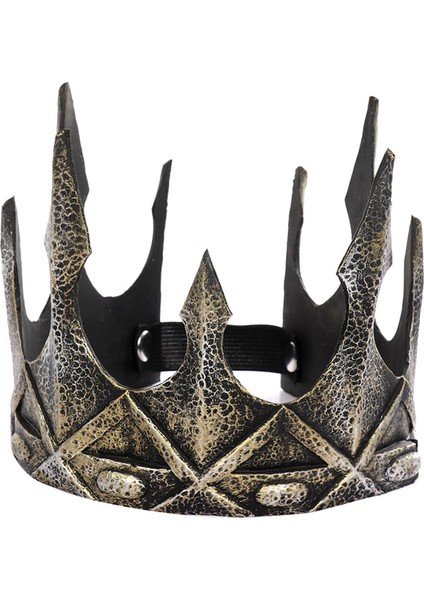 Kral Erkek Taç Tiara Dekoratif Ortaçağ Adamları Cosplay Dekorasyonları Balo Altın (Yurt Dışından)