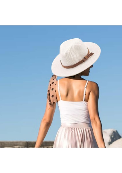 Geniş Şapka Panama Hip Şapkaları Tatil Açık Beyaz 2 (Yurt Dışından) indirimleri