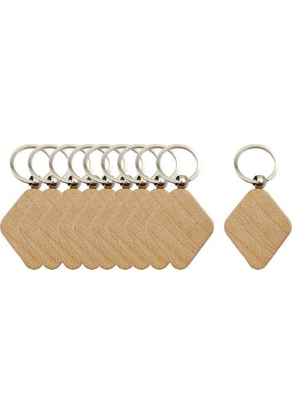 10 Adet Boş Ahşap Anahtarlıklar Diy El Yapımı Anahtarlıklar Stil Için Anahtarlar 42x50mm (Yurt Dışından)
