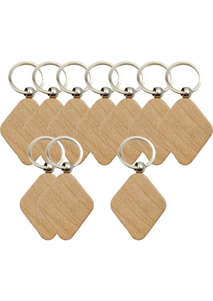 10 Adet Boş Ahşap Anahtarlıklar Diy El Yapımı Anahtarlıklar Stil Için Anahtarlar 42x50mm (Yurt Dışından) fiyatları