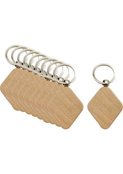 10 Adet Boş Ahşap Anahtarlıklar Diy El Yapımı Anahtarlıklar Stil Için Anahtarlar 42x50mm (Yurt Dışından) fırsatları