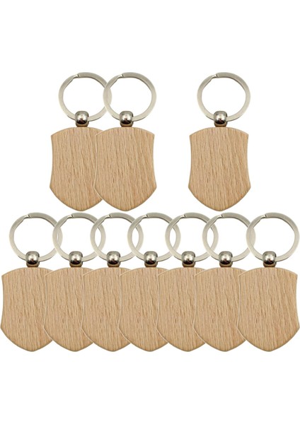 10pcs Zinciri Dıy Anahtar Etiketleri Anahtar Halkalar Ahşap Dilimler Bitmemiş Stil B 32x43mm (Yurt Dışından) fiyatları