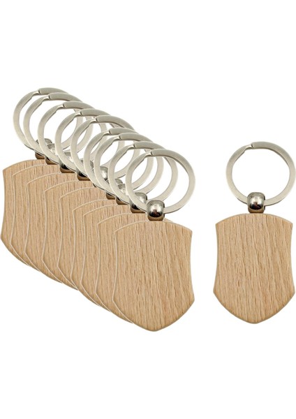 10pcs Zinciri Dıy Anahtar Etiketleri Anahtar Halkalar Ahşap Dilimler Bitmemiş Stil B 32x43mm (Yurt Dışından) fırsatları