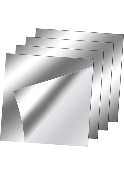 4pcs Esnek Duvar Çıkartmaları Ayna Duvar Dekorasyonu Için Akrilik Ayna Sayfaları 20cmx20cm (Yurt Dışından)