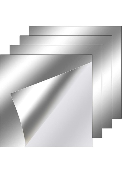 4pcs Esnek Duvar Çıkartmaları Ayna Duvar Dekorasyonu Için Akrilik Ayna Sayfaları 20cmx20cm (Yurt Dışından)