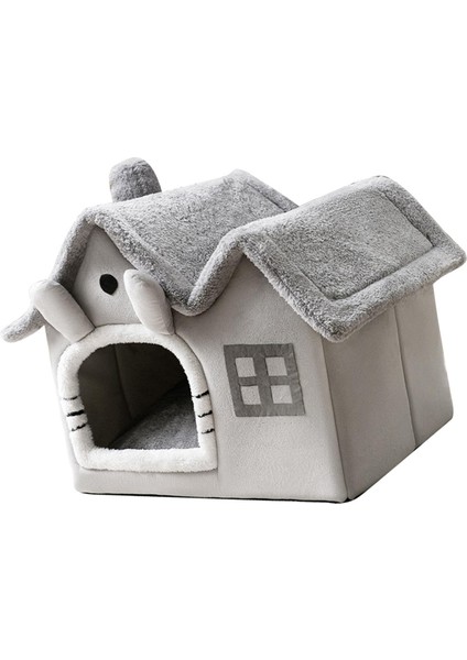 Kedi Yatakları Kitten Mağara Çadırı Yarı Kapalı Nefes Alabilir Köpek Yatağı Kedi Aksesuarları 49cmx39cmx46cm (Yurt Dışından)