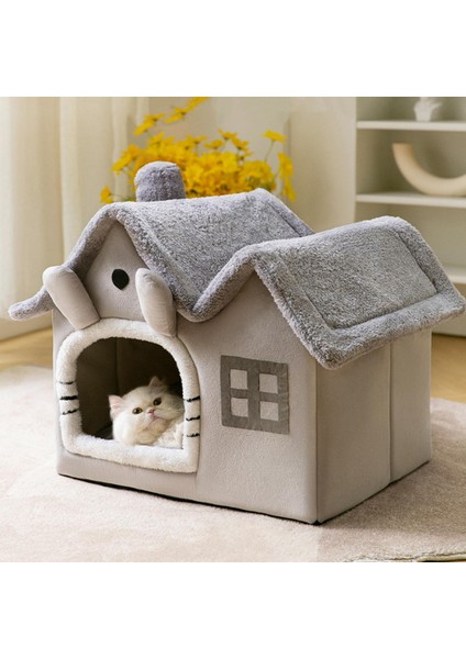 Kedi Yatakları Kitten Mağara Çadırı Yarı Kapalı Nefes Alabilir Köpek Yatağı Kedi Aksesuarları 49cmx39cmx46cm (Yurt Dışından) modelleri