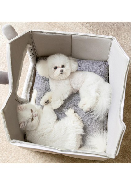 Rahat Kedi Uyku Yatağı Sepeti Nefes Alabilir Yarı Menkavvaylı Evcil Hayvan Malzemeleri 39cmx32cmx34cm (Yurt Dışından) indirimleri