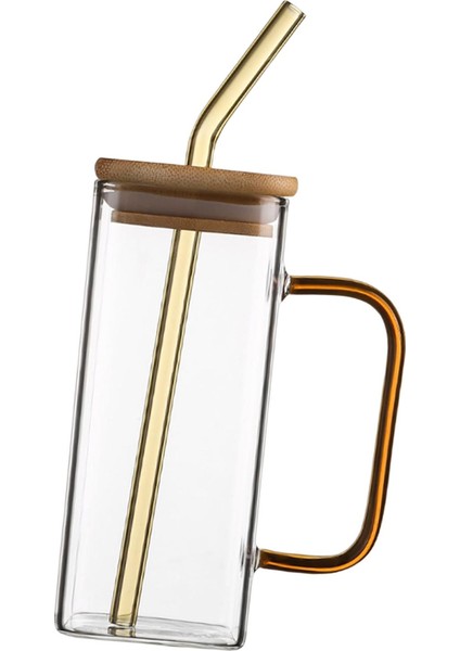 400ml Cam Ve Pipetler İle Kare Parti Içecek (Yurt Dışından)