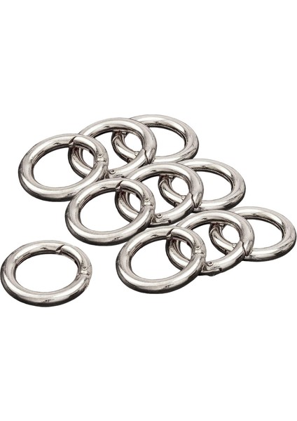 10 Adet Yuvarlak Yay Snap Hooks Anahtar Zincirler Için Yay Karabinası Çanta Argent 25mm (Yurt Dışından)
