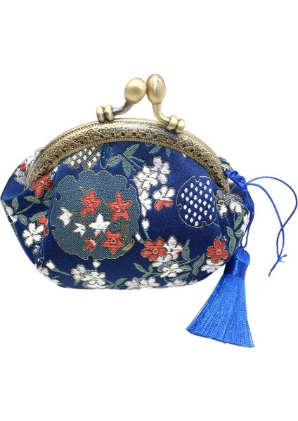 Sevimli Toka Madeni Para Çanta Çiçek Değişimi Tutucu Toka Kapatma Vintage Tarzı Kadınlar Koyu Mavi (Yurt Dışından)