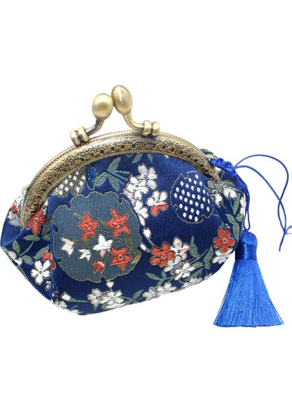 Sevimli Toka Madeni Para Çanta Çiçek Değişimi Tutucu Toka Kapatma Vintage Tarzı Kadınlar Koyu Mavi (Yurt Dışından) fırsatları