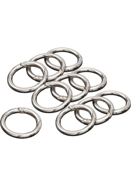 10 Adet Yuvarlak Yay Snap Hooks Anahtar Zincirler Için Yay Karabinası Çanta Argent 33mm (Yurt Dışından)