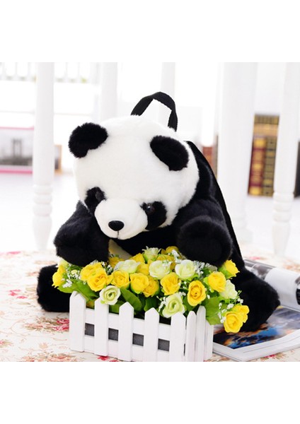 Peluş Panda Sırt Çantası Doldurulmuş Panda Bebek Sevimli Hayvan Sırt Çantası Unisex Kız (Yurt Dışından)