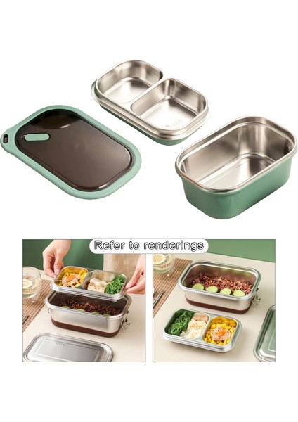 Piknik Için 1200ml Paslanmaz Bento Öğleği Kutusu, Kamp Açık 2 2 Katman Yeşil Kullanır (Yurt Dışından) fırsatları