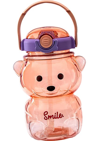 Çay Su Kupası Içecek Geniş Açılış Çocuklar Için Içme Bardakları Sevimli Ayı Straw 1000ml Violet (Yurt Dışından) fiyatları