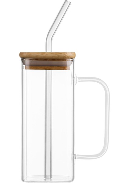 400ml Cam Ve Pipetler İle Kare Parti Içecek (Yurt Dışından)