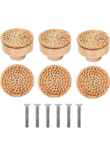 Rattan Çekme Knobs Mobilya Dresser Dolap Için Tek Delik Çekme Çekiyor (Yurt Dışından)