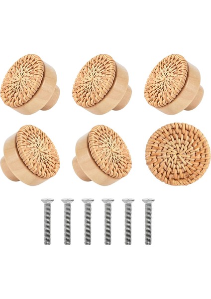 Rattan Çekme Knobs Mobilya Dresser Dolap Için Tek Delik Çekme Çekiyor (Yurt Dışından)
