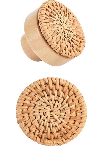 Rattan Çekme Knobs Mobilya Dresser Dolap Için Tek Delik Çekme Çekiyor (Yurt Dışından)