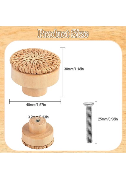 Rattan Çekme Knobs Mobilya Dresser Dolap Için Tek Delik Çekme Çekiyor (Yurt Dışından)