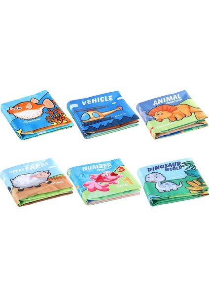 6x Bebek Kumaş Kitap Öğrenme Oyuncak Bebekler Için Erken Eğitim (Yurt Dışından) fiyatları